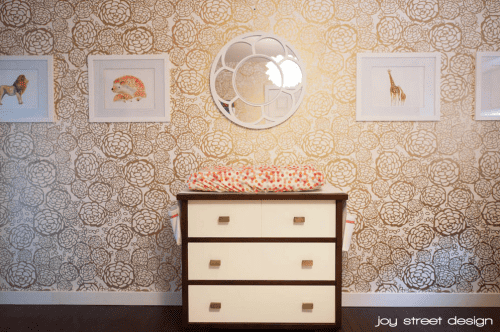 floral pink and orange nursery 3