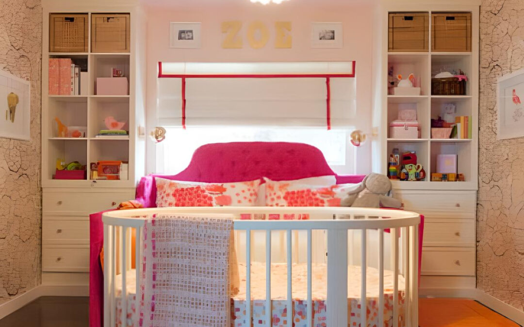 Zoe’s floral pink and orange nursery