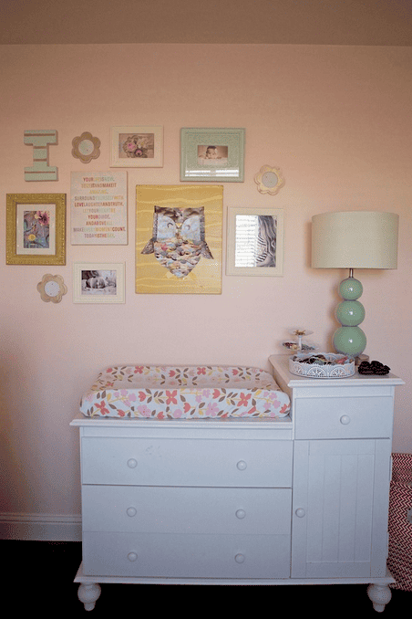 Ivy's gold and pink nursery 2