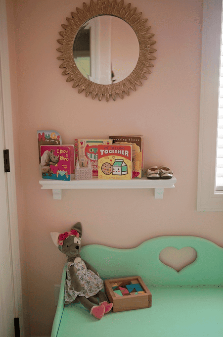 Ivy's gold and pink nursery 3
