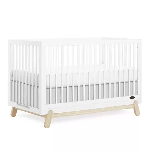 Hygge 5-in-1 Convertible Crib (White/Vintage Oak)