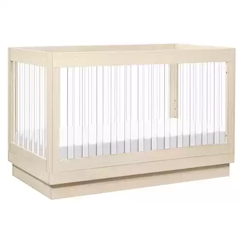 Harlow Acrylic 3-in-1 Convertible Crib (Washed Natural/Acrylic)