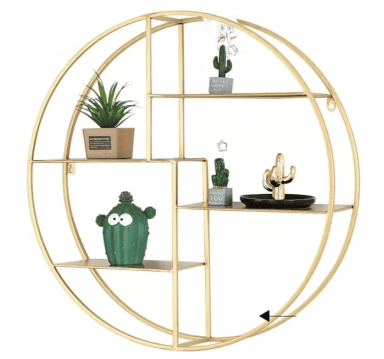 Circular Wall Shelves Gold