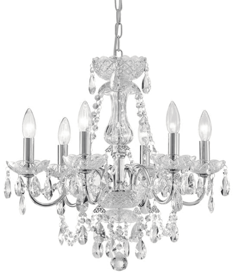 Crystal Chandelier 6-Light Chrome