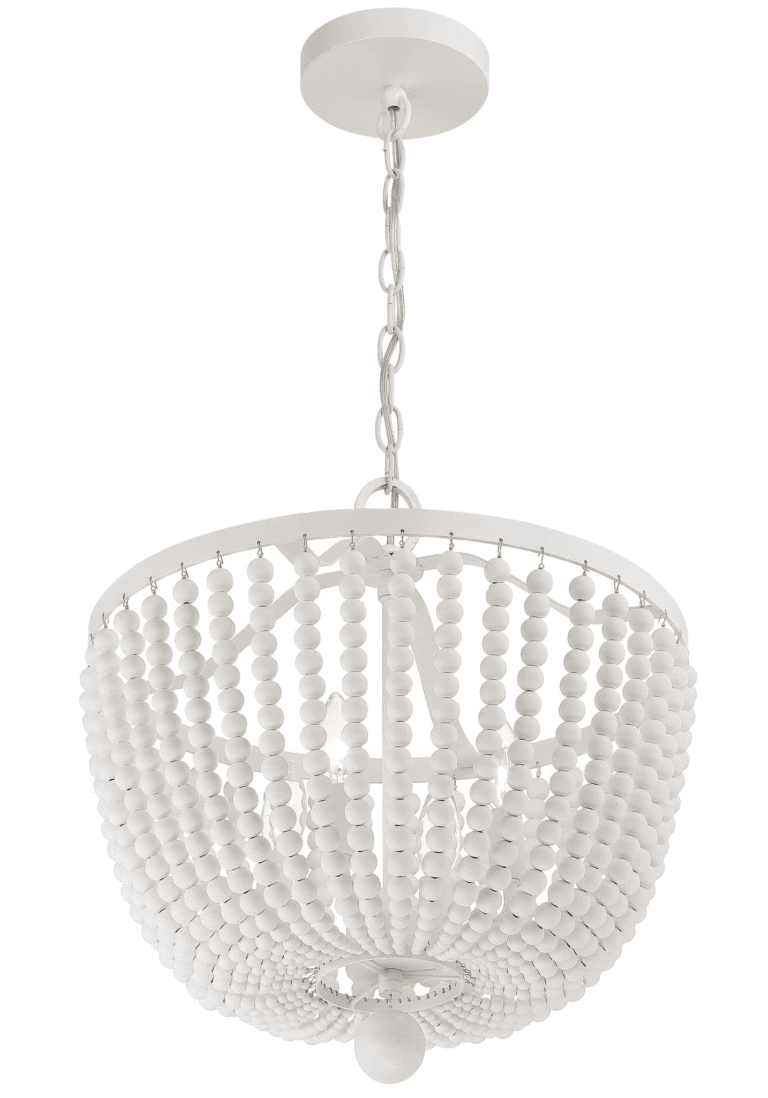 Matte White 4-Light Bowl Chandelier