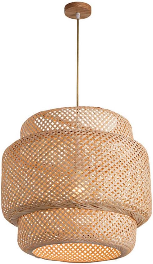 Cylindrical Lantern Bamboo Pendant Light