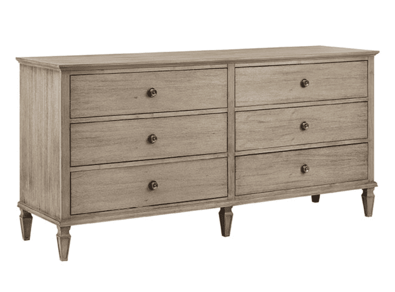 Douro Distressed Natural Wood 6 Drawer Dresser