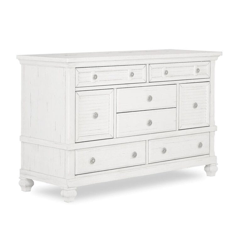 Weathered White Cape May Double Dresser