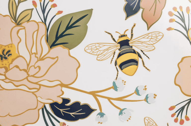 Flower & Honey Bee Wallpaper