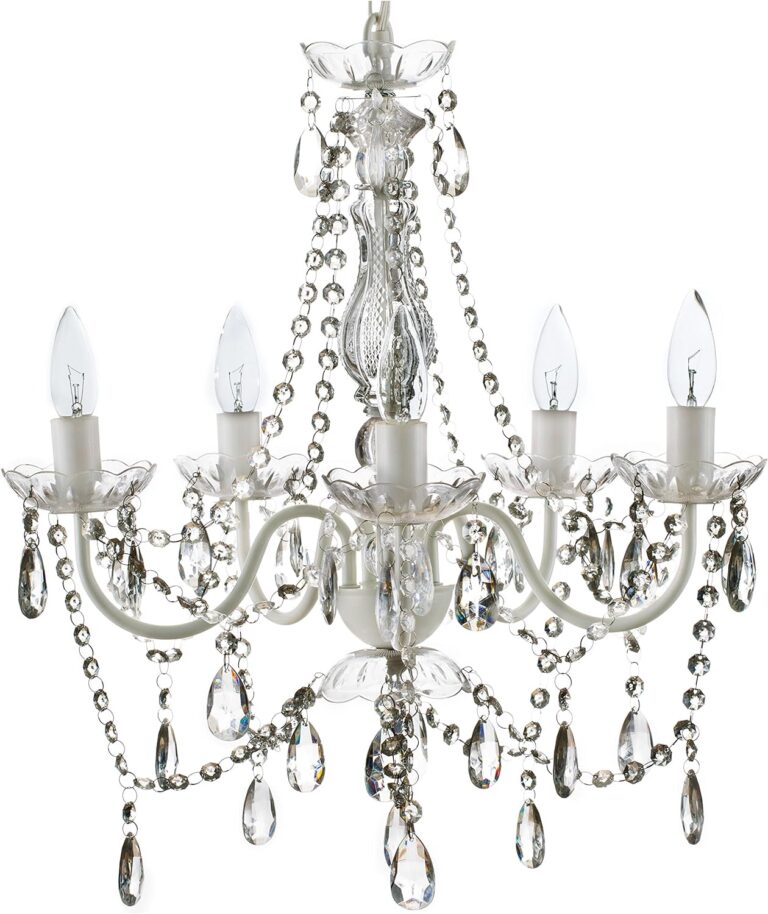 Light Crystal White Hardwire Flush Mount Chandelier White