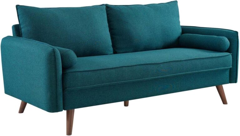 Contemporary Modern Upholstered Sofa (Teal)