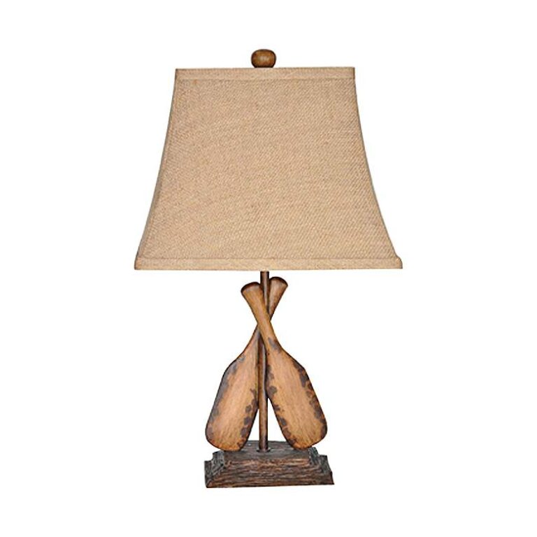 Oar Aged Wood and Burlap Table Lamp