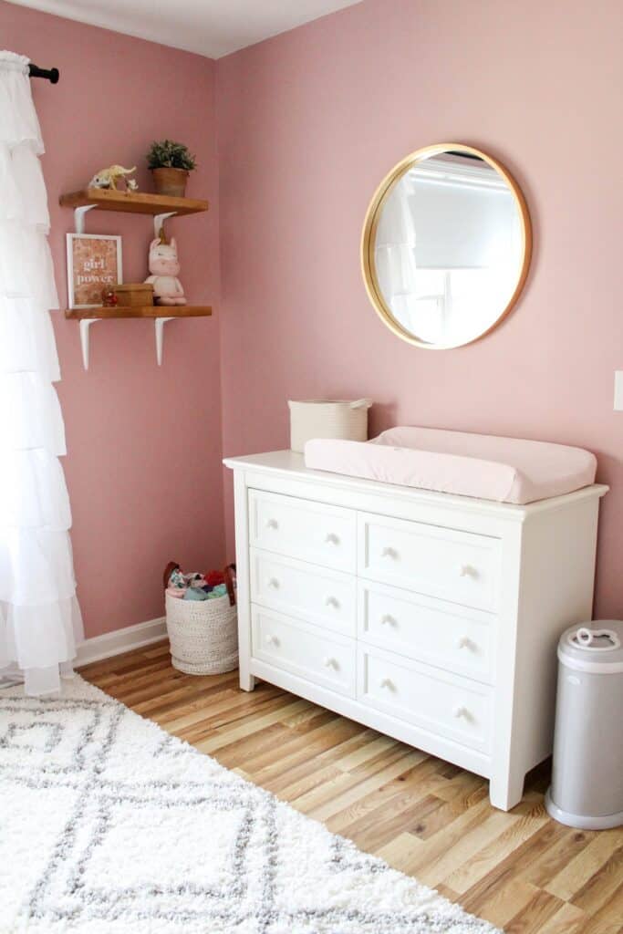 pink and gray floral nursery 2