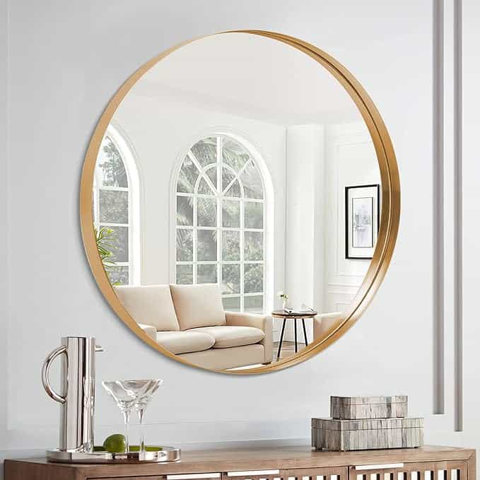 Round Gold Mirror 28 inch