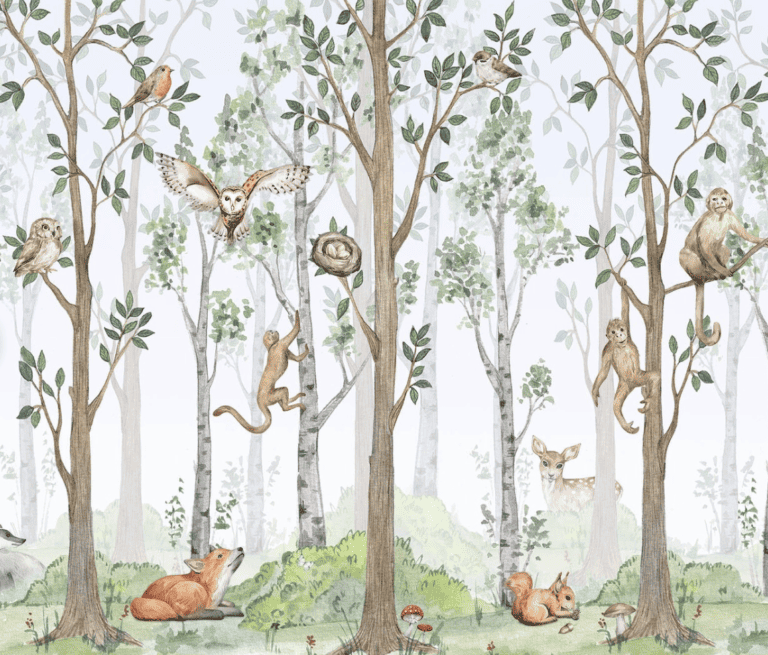 Watercolor Forest Animals Wallpaper