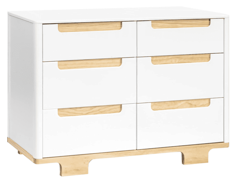 Babyletto Yuzu 6-Drawer Dresser, White and Natural