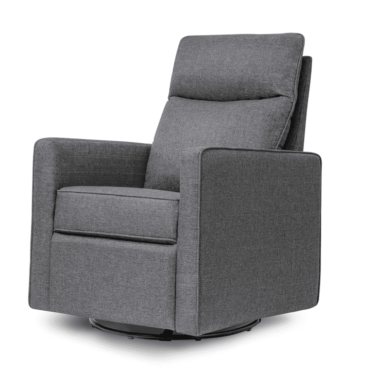 DaVinci Gabby Polyester Pillowback Swivel Glider in Shadow Grey