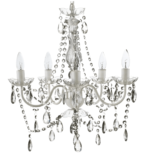 gypsy color The Original 5 Light Crystal White Hardwire Flush Mount Chandelier