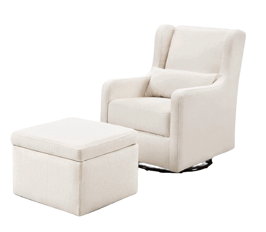 Carter's by DaVinci Adrian Swivel Glider with Storage Ottoman Cream Linen