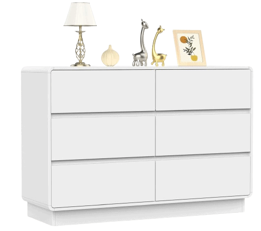 OTUTUMUS 6 Drawers Double Dresser, White