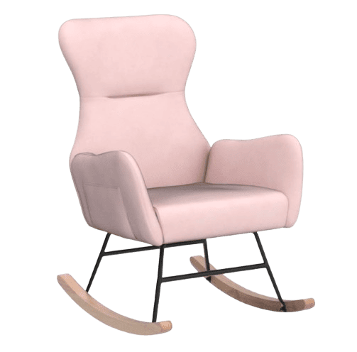 hansones Modern Accent Rocking Chair, Pink