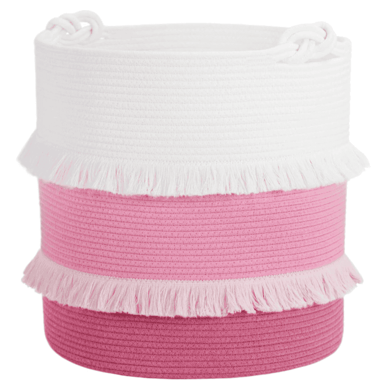 Cotton Rope Decorative Pink Hamper