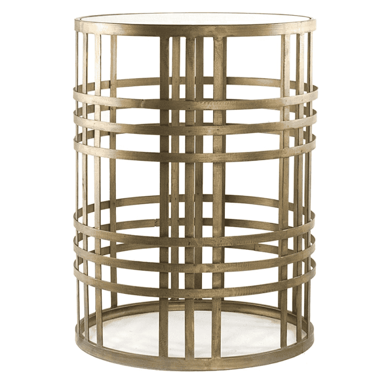 FirsTime & Co. Weave Side Table, 22H x 16.75 W x 16.75 D, Antique Gold