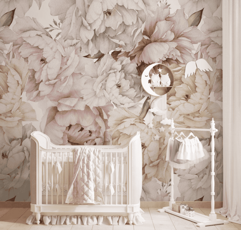 Floral Wallpaper Pastel Peony Floral Wall Mural