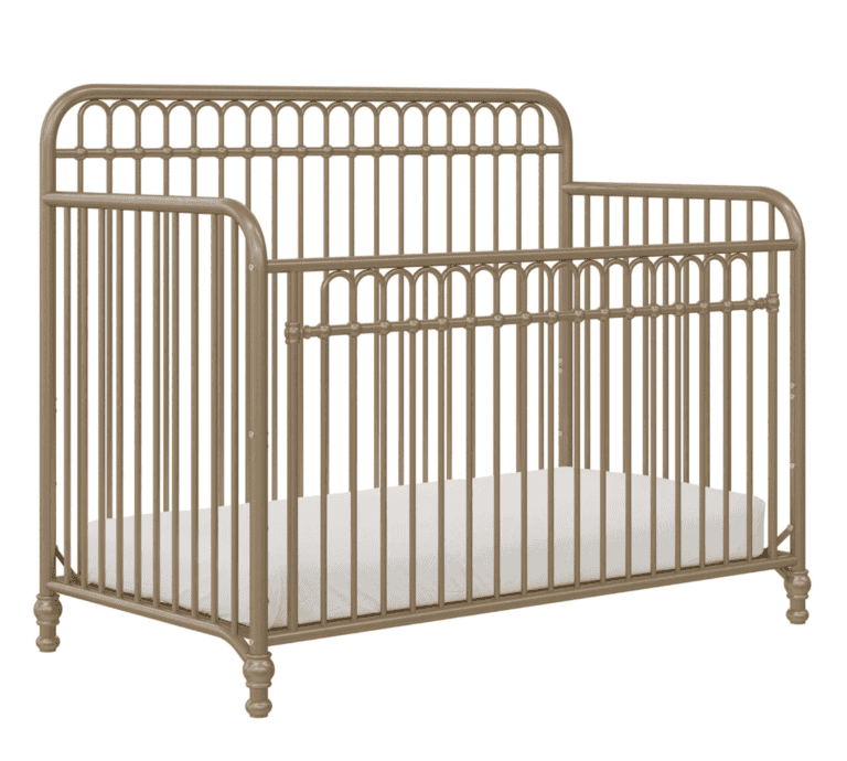 Little Seeds Ivy 3-in-1 Convertible Metal Crib, JMPA Certified, Gold