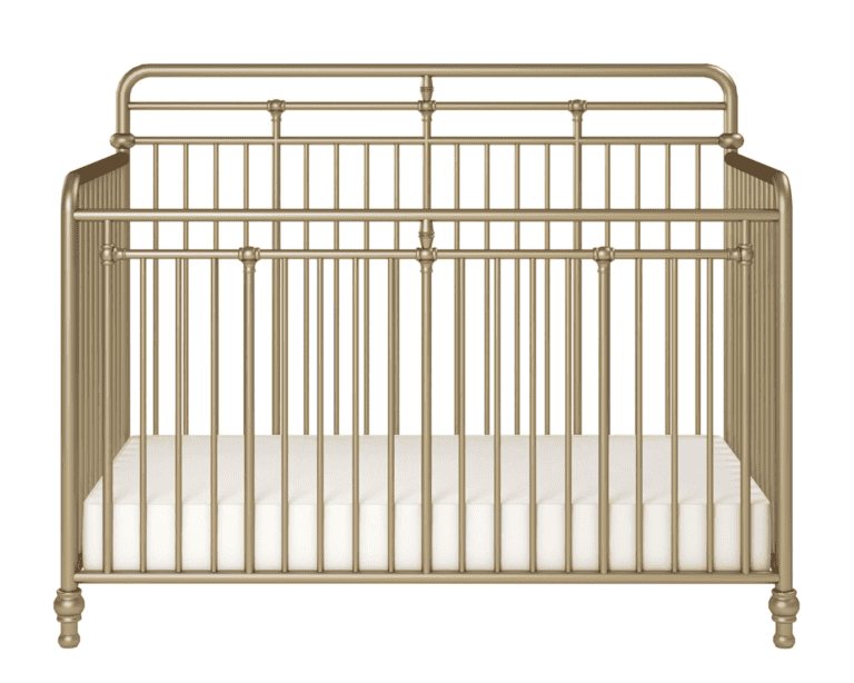 Little Seeds Monarch Hill Hawken 3 in 1 Convertible Metal Crib, Gold