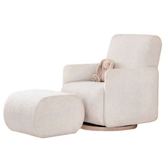 Mia Swivel Glider Bouche Ivory Pottery Barn