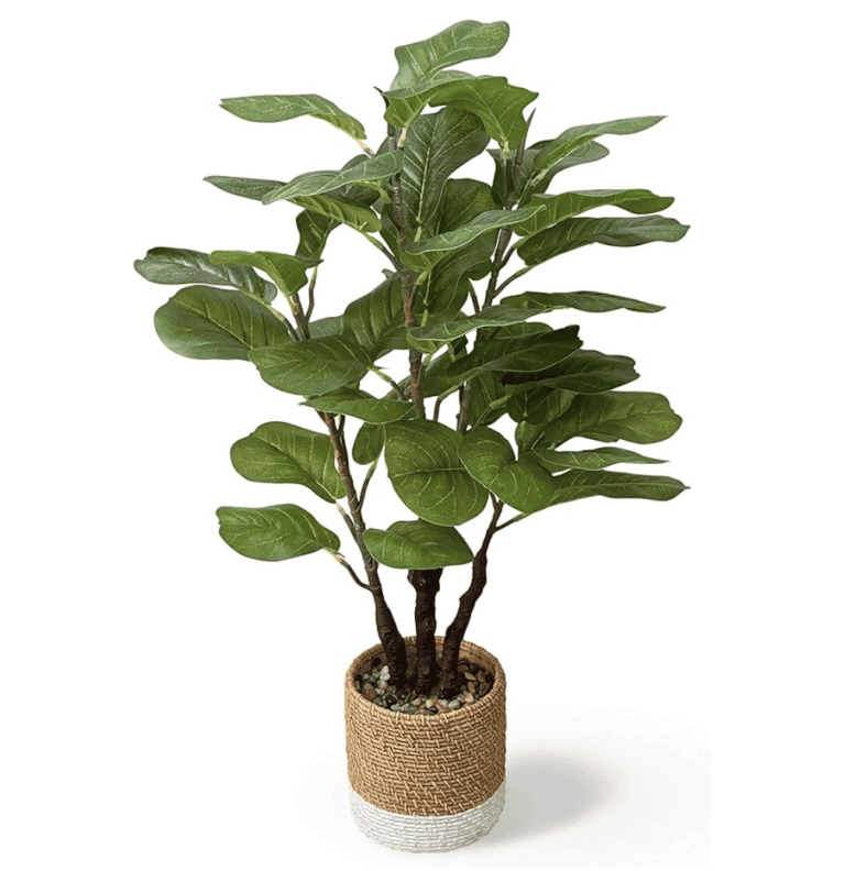 35" Artificial Fiddle Leaf Fig Tree Faux Plant