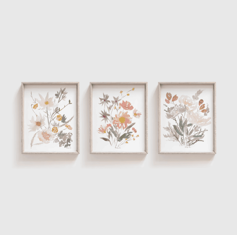 Watercolor Floral Prints Set of 3 Watercolor Art Prints Etsy